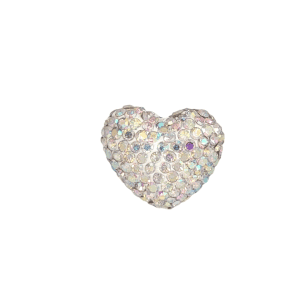 4224 - 13x14mm Shamballa Heart - Crystal AB 4224 - 13x14mm Shamballa Heart - Crystal AB
