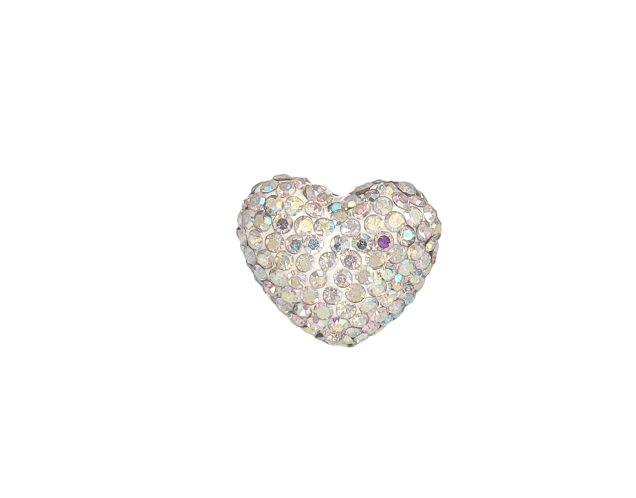 4224 - 13x14mm Shamballa Heart - Crystal AB 4224 - 13x14mm Shamballa Heart - Crystal AB
