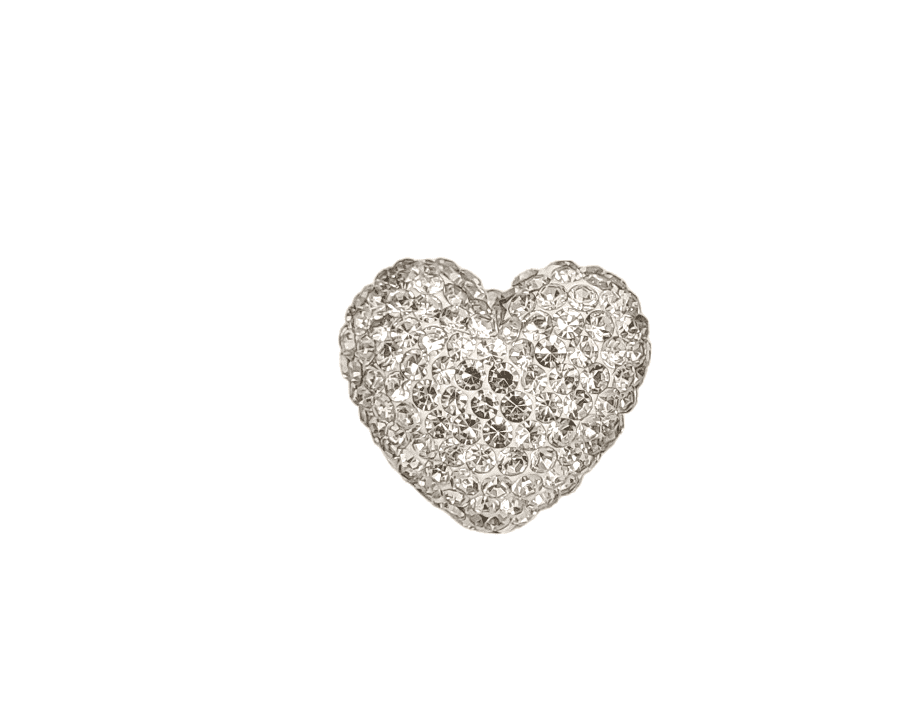 4224 - 13x14mm Shamballa Heart - Crystal 4224 - 13x14mm Shamballa Heart - Crystal