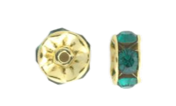 3605 - 5mm Swarovski Rhinestone Gold Plated Rondelle - Emerald 3605 - 5mm Swarovski Rhinestone Gold Plated Rondelle - Emerald