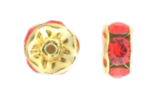 3605 - 5mm Swarovski Rhinestone Gold Plated Rondelle - Light Siam 3605 - 5mm Swarovski Rhinestone Gold Plated Rondelle - Light Siam