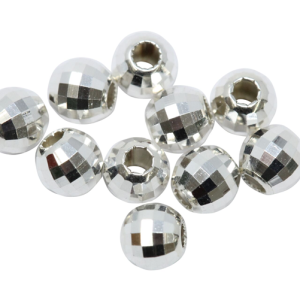 1307 - 8mm Sterling Silver Fancy Mirror Bead 1307 - 8mm Sterling Silver Fancy Mirror Bead