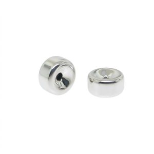 4mm - Sterling Silver Plain Flat Rondelle 4mm - Sterling Silver Plain Flat Rondelle
