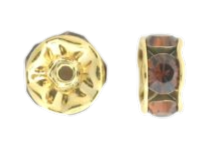 3605 - 5mm Swarovski Rhinestone Gold Plated Rondelle - Smoked Topaz 3605 - 5mm Swarovski Rhinestone Gold Plated Rondelle - Smoked Topaz