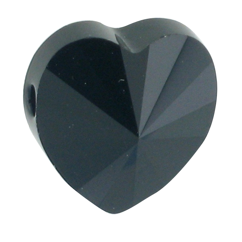 5742 - 10mm Swarovski Crystal Heart Bead - Jet 5742 - 10mm Swarovski Crystal Heart Bead - Jet
