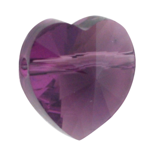 5742 - 10mm Swarovski Crystal Heart Bead - Amethyst 5742 - 10mm Swarovski Crystal Heart Bead - Amethyst