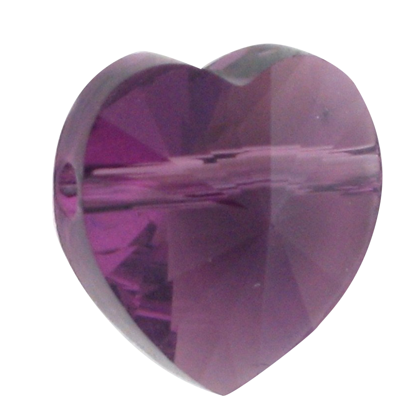 5742 - 10mm Swarovski Crystal Heart Bead - Amethyst 5742 - 10mm Swarovski Crystal Heart Bead - Amethyst