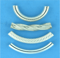 Sterling Silver Curved Tubes (Noodle Shape)