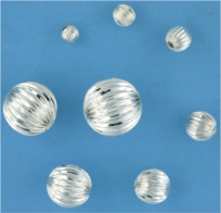 Sterling Silver Straight Corrugated Round Beads