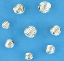 Sterling Silver Twisted Corrugated Round Beads