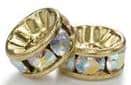 4mm Gold Plated Rhinestone Rondelles