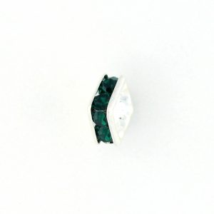 9852S – 6mm Rhinestone Squaredelle Silver Plated – Emerald 9852S – 6mm Rhinestone Squaredelle Silver Plated – Emerald