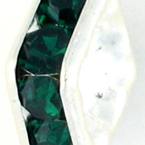 9851S - 4mm Rhinestone Squaredelle Silver Plated - Emerald 9851S - 4mm Rhinestone Squaredelle Silver Plated - Emerald