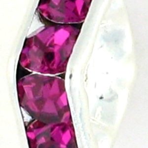 9851S - 4mm Rhinestone Squaredelle Silver Plated - Fuchsia