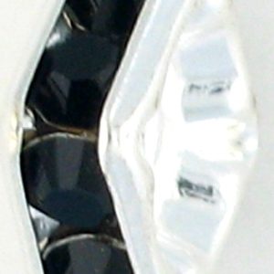 9851S - 4mm Rhinestone Squaredelle Silver Plated - Jet 9851S - 4mm Rhinestone Squaredelle Silver Plated - Jet