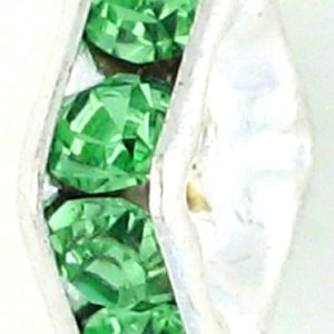 9851S - 4mm Rhinestone Squaredelle Silver Plated - Peridot 9851S - 4mm Rhinestone Squaredelle Silver Plated - Peridot