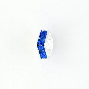 9853S - 8mm Rhinestone Squaredelle Silver Plated - Sapphire 9853S - 8mm Rhinestone Squaredelle Silver Plated - Sapphire
