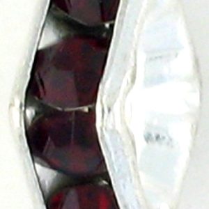 9851S - 4mm Rhinestone Squaredelle Silver Plated - Siam 9851S - 4mm Rhinestone Squaredelle Silver Plated - Siam