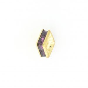 9853 - 8mm Rhinestone Squaredelle Gold Plated - Amethyst 9853 - 8mm Rhinestone Squaredelle Gold Plated - Amethyst