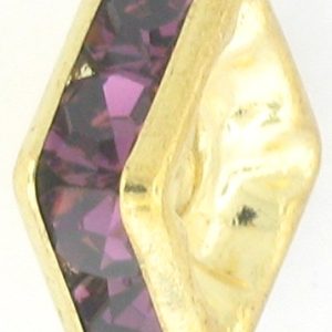 9851 - 4mm Rhinestone Squaredelle Gold Plated - Amethys 9851 - 4mm Rhinestone Squaredelle Gold Plated - Amethys