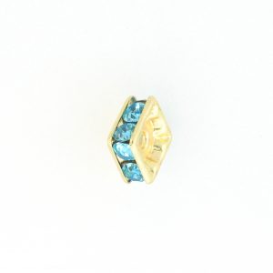 9852 – 6mm Rhinestone Squaredelle Gold Plated – Aquamarine 9852 – 6mm Rhinestone Squaredelle Gold Plated – Aquamarine