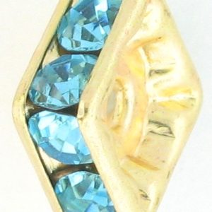 9851 - 4mm Rhinestone Squaredelle Gold Plated - Aquamarine 9851 - 4mm Rhinestone Squaredelle Gold Plated - Aquamarine