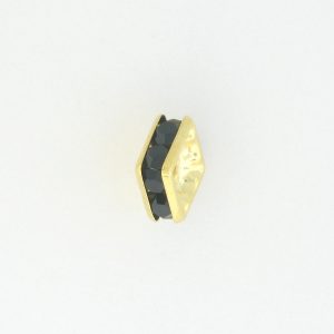 9852 – 6mm Rhinestone Squaredelle Gold Plated – Jet 9852 – 6mm Rhinestone Squaredelle Gold Plated – Jet
