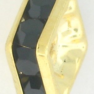 9851 - 4mm Rhinestone Squaredelle Gold Plated - Jet