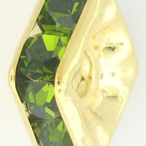 9851 - 4mm Rhinestone Squaredelle Gold Plated - Olivine 9851 - 4mm Rhinestone Squaredelle Gold Plated - Olivine