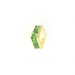 9852 – 6mm Rhinestone Squaredelle Gold Plated – Peridot 9852 – 6mm Rhinestone Squaredelle Gold Plated – Peridot