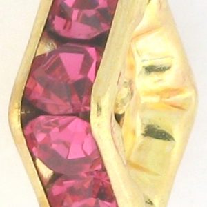 9851 - 4mm Rhinestone Squaredelle Gold Plated - Rose