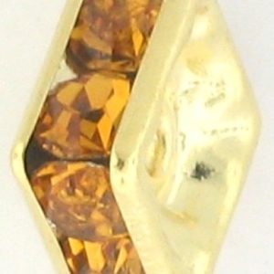 9851 - 4mm Rhinestone Squaredelle Gold Plated - Topaz 9851 - 4mm Rhinestone Squaredelle Gold Plated - Topaz