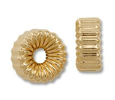 Gold Filled Corrugated Flat Rondelles