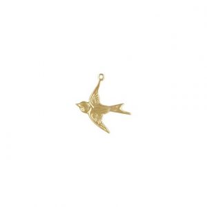 12207- 14K Gold Filled 17.0mm Bird Charm w/Ring 12207- 14K Gold Filled 17.0mm Bird Charm w/Ring