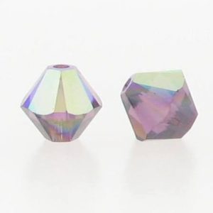 5301/5328 - 5mm Swarovski Bicone Crystal Bead - Amethyst AB 5301/5328 - 5mm Swarovski Bicone Crystal Bead - Amethyst AB
