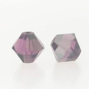 5301/5328 - 3mm Swarovski Bicone Crystal Bead - Amethyst Satin 5301/5328 - 3mm Swarovski Bicone Crystal Bead - Amethyst Satin
