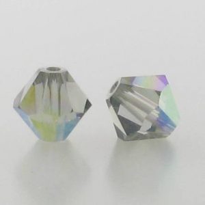 5301/5328 - 5mm Swarovski Bicone Crystal Bead - Black Diamond AB 5301/5328 - 5mm Swarovski Bicone Crystal Bead - Black Diamond AB