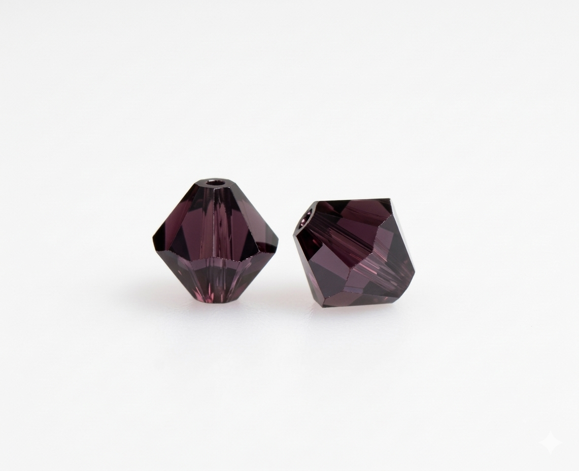 5301/5328 - 6mm Swarovski Bicone Crystal Bead - Burgundy Satin 5301/5328 - 6mm Swarovski Bicone Crystal Bead - Burgundy Satin