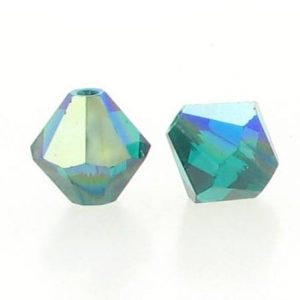 5301/5328 - 3mm Swarovski Bicone Crystal Bead - Emerald AB 5301/5328 - 3mm Swarovski Bicone Crystal Bead - Emerald AB