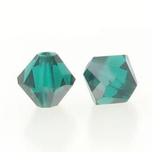 5301/5328 - 3mm Swarovski Bicone Crystal Bead - Emerald Satin 5301/5328 - 3mm Swarovski Bicone Crystal Bead - Emerald Satin