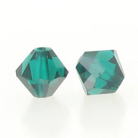 5301/5328 - 6mm Swarovski Bicone Crystal Bead - Emerald Satin 5301/5328 - 6mm Swarovski Bicone Crystal Bead - Emerald Satin
