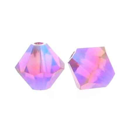 5301/5328 - 6mm Swarovski Bicone Crystal Bead - Fuchsia AB2X 5301/5328 - 6mm Swarovski Bicone Crystal Bead - Fuchsia AB2X