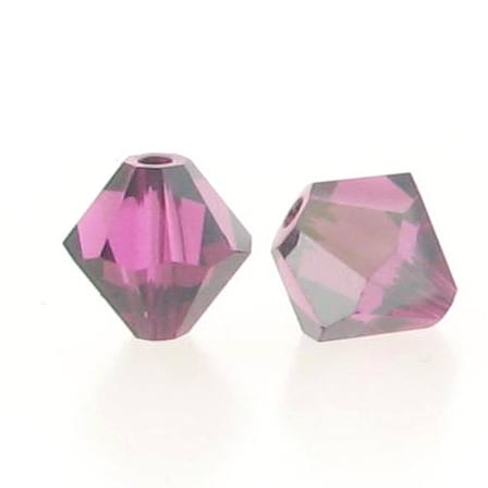 5301/5328 - 6mm Swarovski Bicone Crystal Bead - Fuchsia Satin 5301/5328 - 6mm Swarovski Bicone Crystal Bead - Fuchsia Satin