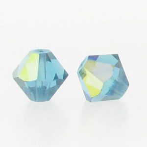5301/5328 - 5mm Swarovski Bicone Crystal Bead - Indicolite AB 5301/5328 - 5mm Swarovski Bicone Crystal Bead - Indicolite AB