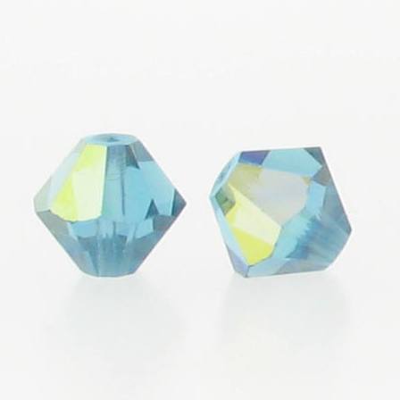 5301/5328 - 5mm Swarovski Bicone Crystal Bead - Indicolite AB 5301/5328 - 5mm Swarovski Bicone Crystal Bead - Indicolite AB