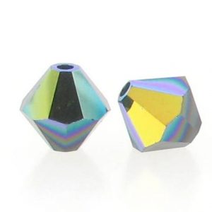 5301/5328 - 3mm Swarovski Bicone Crystal Bead - Jet AB 5301/5328 - 3mm Swarovski Bicone Crystal Bead - Jet AB