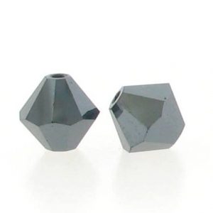 5301/5328 - 3mm Swarovski Bicone Crystal Bead - Jet Hematite AB2X 5301/5328 - 3mm Swarovski Bicone Crystal Bead - Jet Hematite AB2X