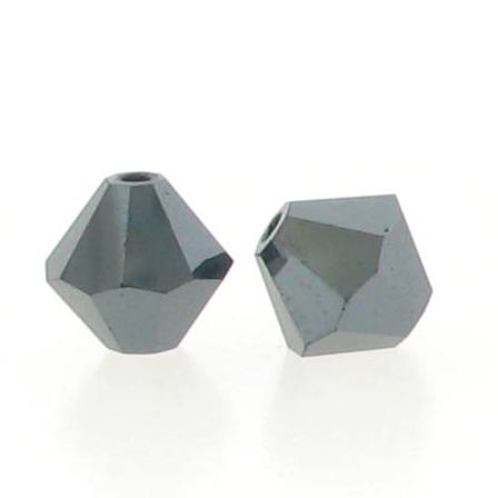 5301/5328 - 6mm Swarovski Bicone Crystal Bead - Jet Hematite AB2X 5301/5328 - 6mm Swarovski Bicone Crystal Bead - Jet Hematite AB2X