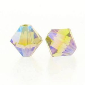 5301/5328 - 6mm Swarovski Bicone Crystal Bead - Lime AB2X 5301/5328 - 6mm Swarovski Bicone Crystal Bead - Lime AB2X
