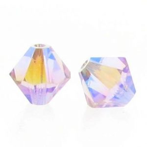 5301/5328 - 3mm Swarovski Bicone Crystal Bead - Light Amethyst AB2X 5301/5328 - 3mm Swarovski Bicone Crystal Bead - Light Amethyst AB2X